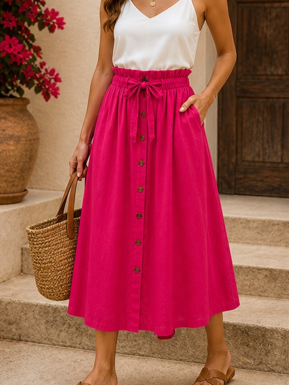 Universal Thread- Pink Midi Skirt | Size Small